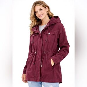 Ashley By 26 Women's Burgundy Hooded Jacket
